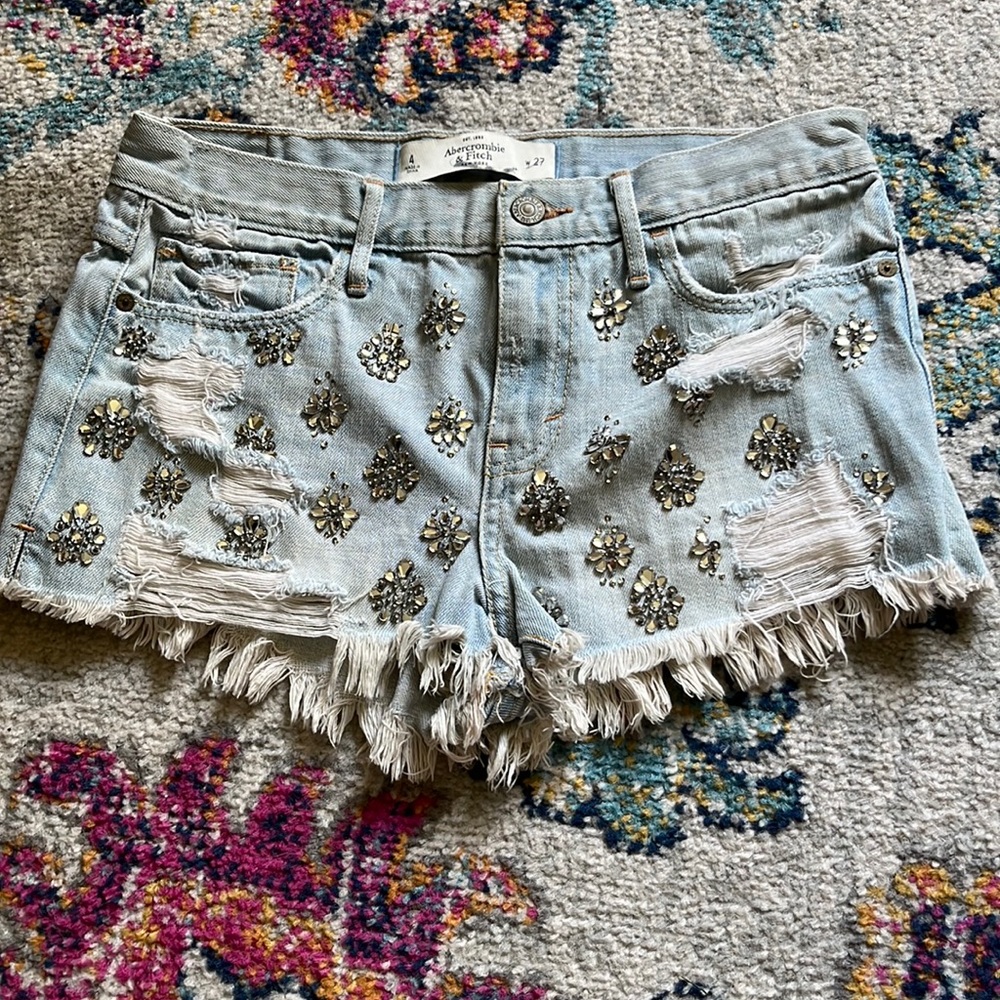 Abercrombie & Fitch Denim Shorts w/ Jewels